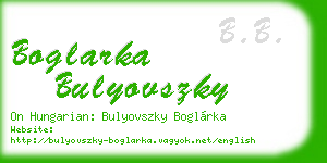 boglarka bulyovszky business card